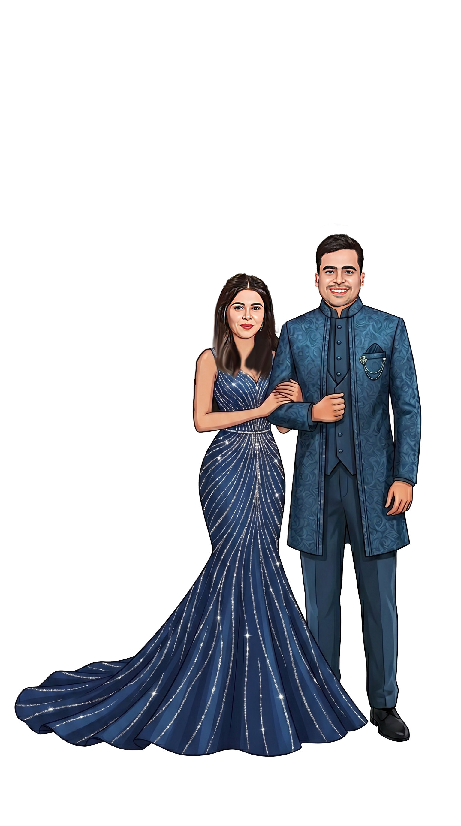 Sangeet couple illustration