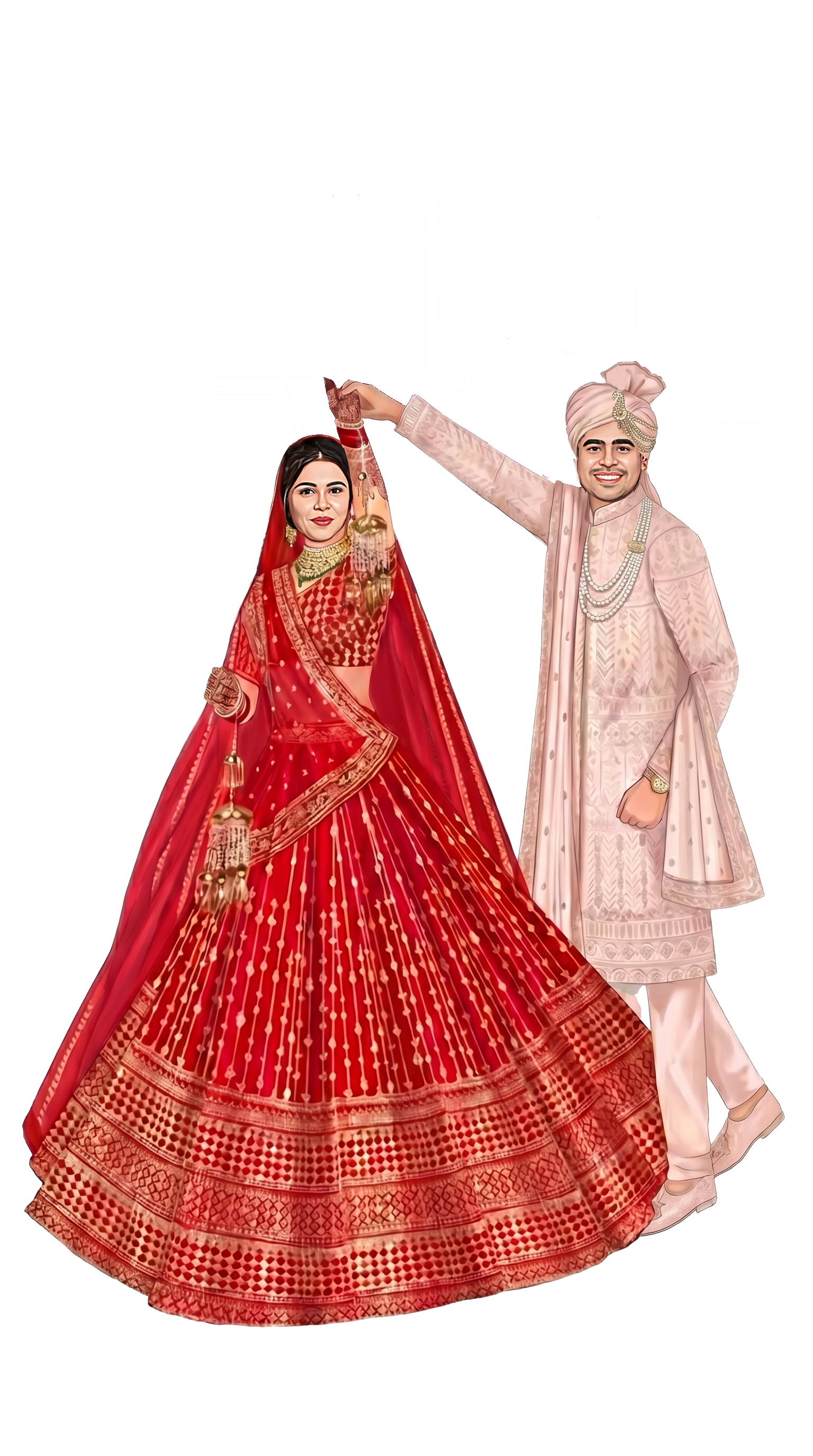Varmala & Phere couple illustration